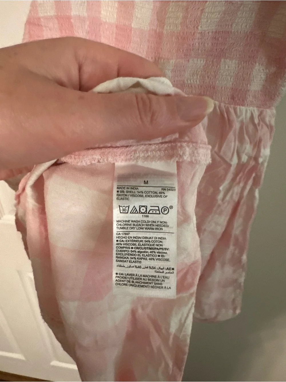 Old Navy pink gingham